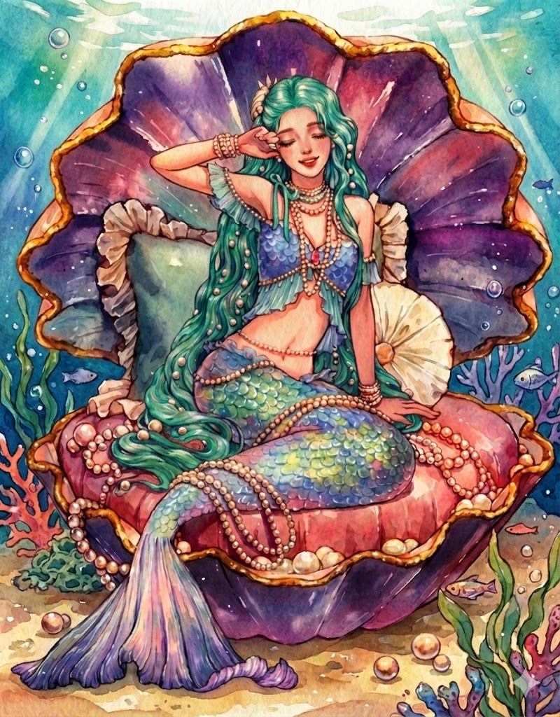 saltedmermaid's mermaid profile illustration